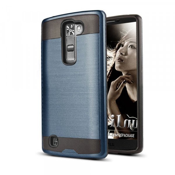 Wholesale LG Tribute 5 K7 Iron Shield Hybrid Case (Navy Blue)